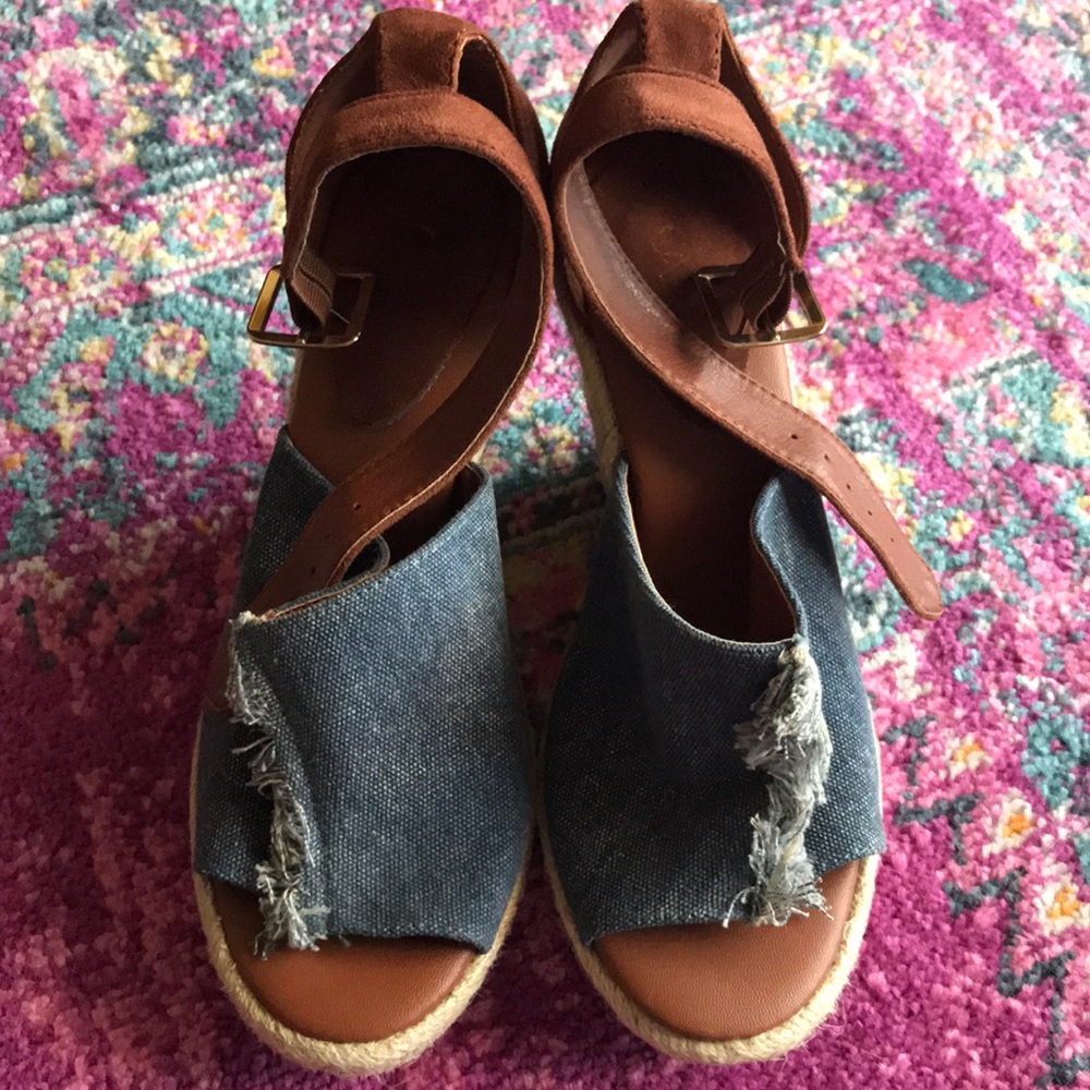 Denim wedges
